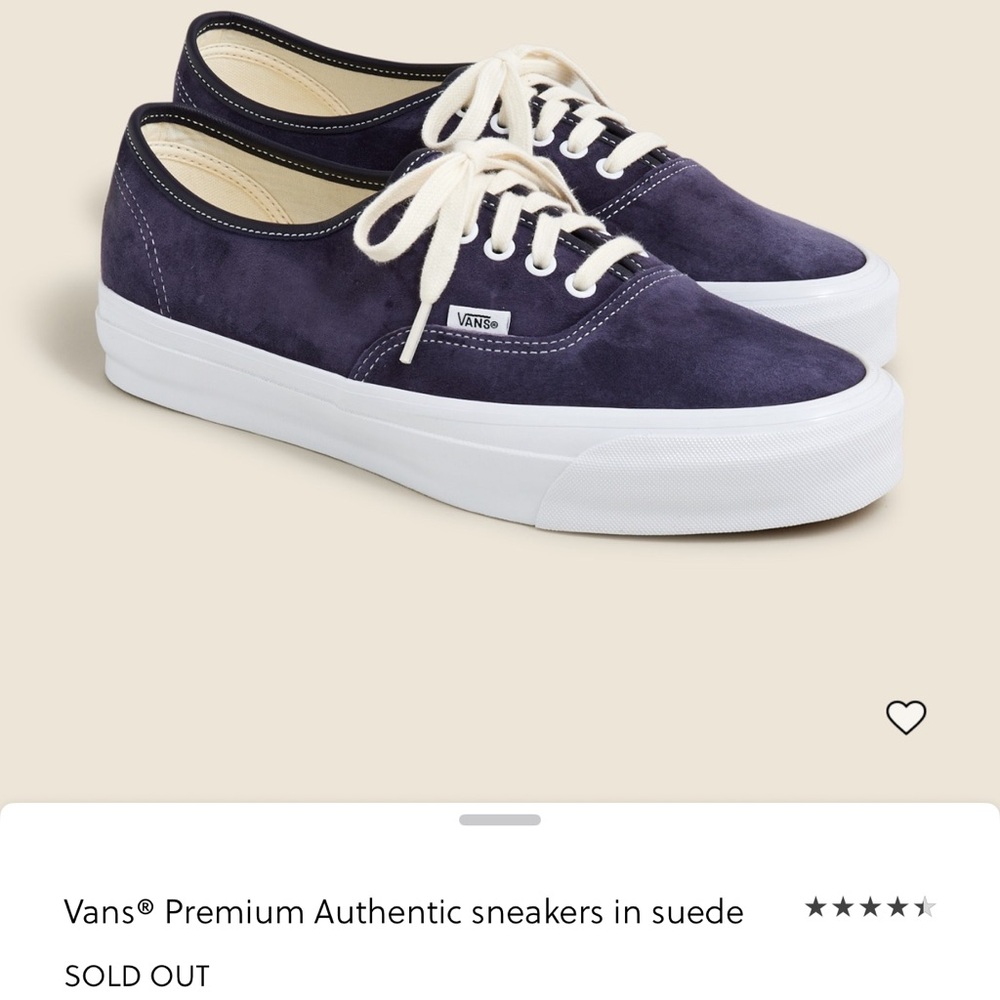 Vans Regular Premium Authentic Suede Sneakers in Baritone Blue - 10.5